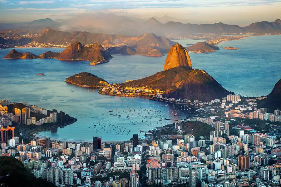 Panoramic view of Rio de Janeiro and Sugarloaf Mountain
